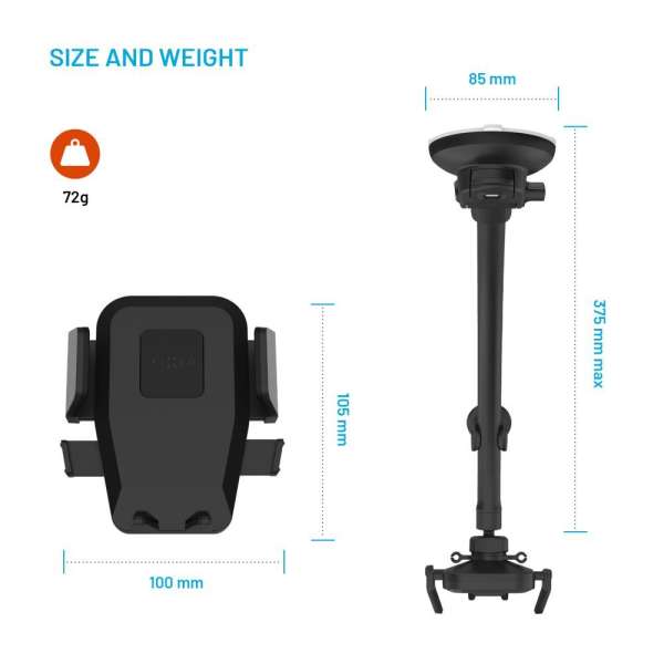 FIXED Iconiq Flex XL univerzális autós tartó, fekete
