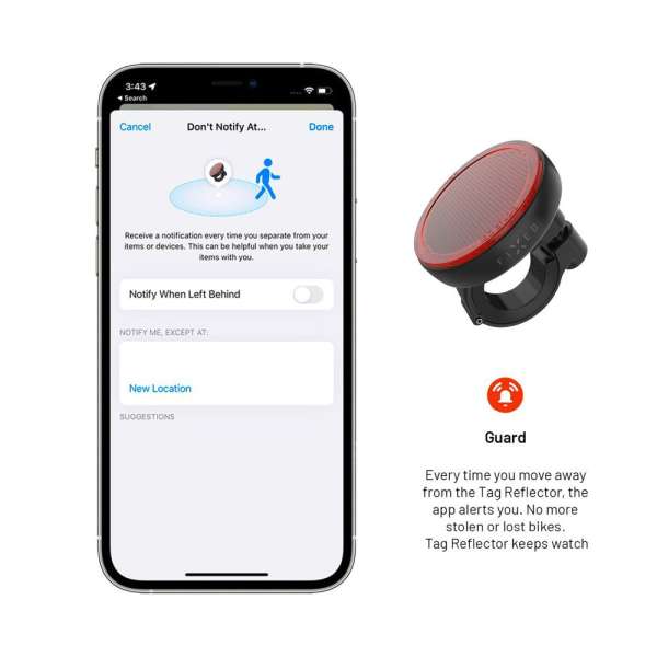 FIXED intelligens helymeghatározó reflektor Apple Find My applikációhoz, vezeték nélküli töltés, fekete
