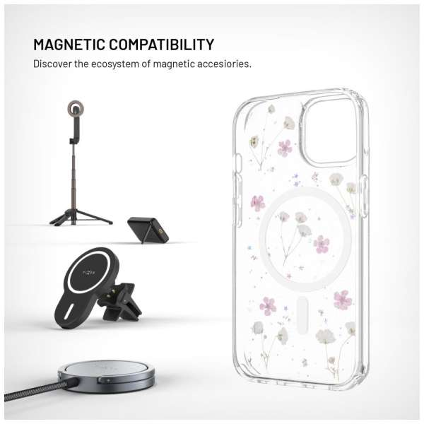 FIXED MagBloom Apple iPhone 15 készülékhez, rózsaszín szilva színű