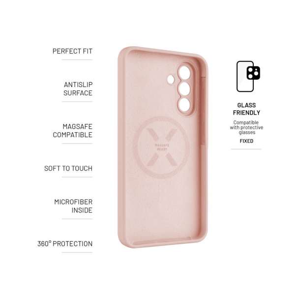 FIXED MagFlow hátlap Samsung Galaxy A36 5G készülékhez, rózsaszín