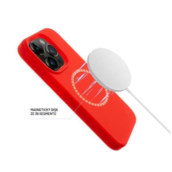 FIXED MagFlow telefontok MagSafe kompatibilis Apple iPhone 16e-hez, piros
