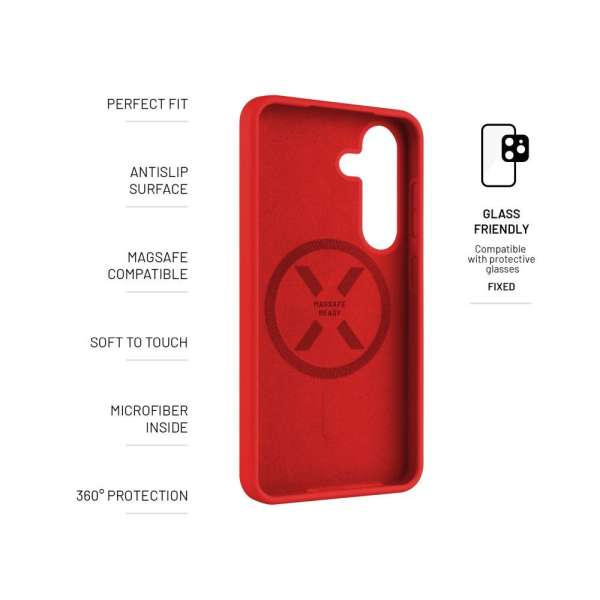 FIXED MagFlow telefontok Samsung Galaxy S25-höz, piros