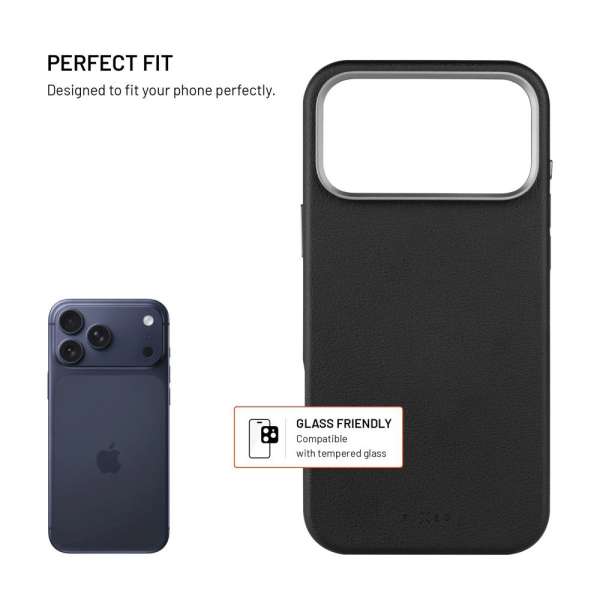 FIXED MagLeather bőrtok, MagSafe támogatással Apple iPhone 17 Pro Max-hoz, fekete