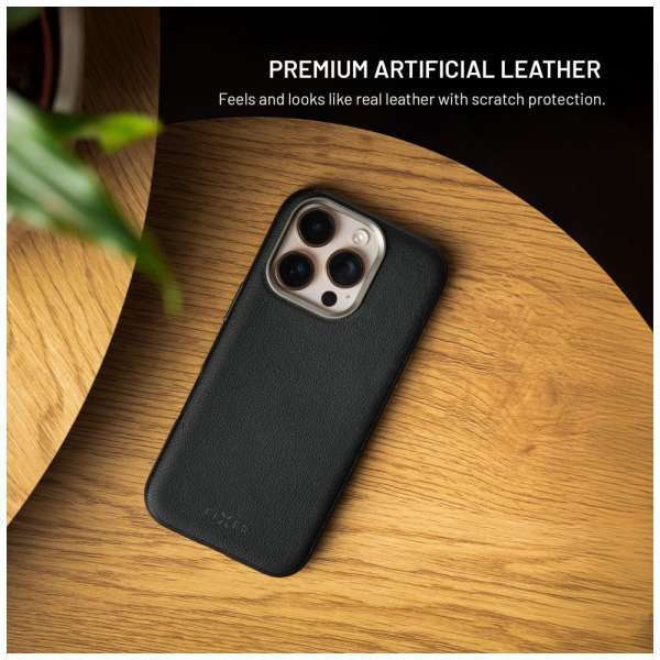 FIXED MagLeather bőrtok, MagSafe támogatással Apple iPhone 17 Pro Max-hoz, fekete