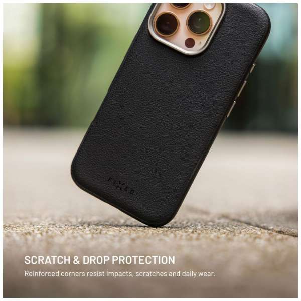 FIXED MagLeather bőrtok, MagSafe támogatással Apple iPhone 17 Pro Max-hoz, fekete