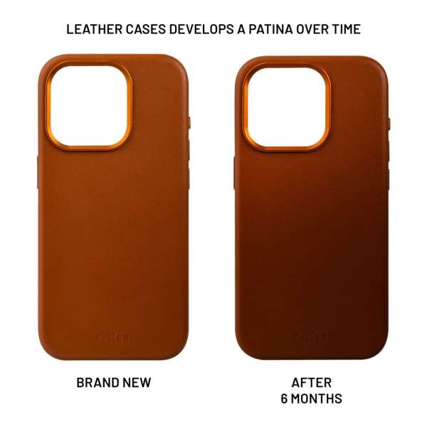FIXED MagLeather telefontok MagSafe támogatással az Apple iPhone 14 készülékhez, barna