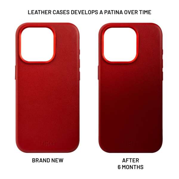 FIXED MagLeather telefontok MagSafe támogatással az Apple iPhone 14 készülékhez, piros színű