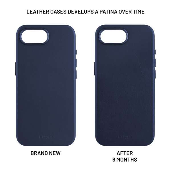 FIXED MagLeather telefontok MagSafe kompatibilis Apple iPhone 16e-hez, kék