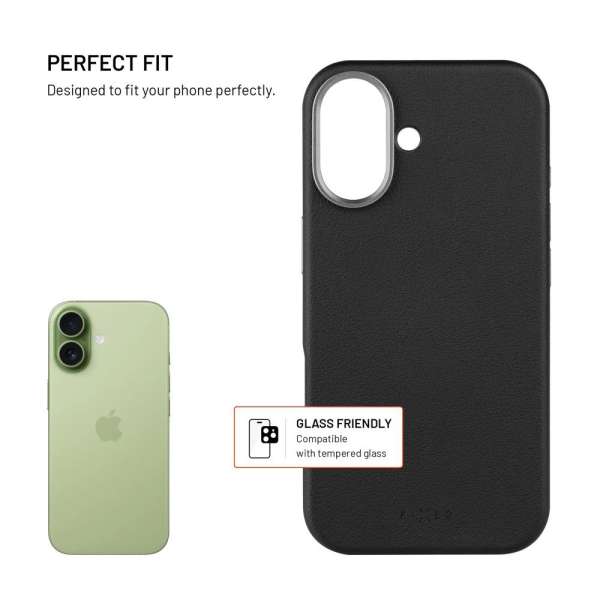 FIXED MagLeather telefontok Apple iPhone 17 telefonhoz, fekete