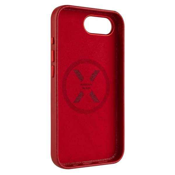 FIXED MagLeather telefontok MagSafe kompatibilis Apple iPhone 16e-hez, piros