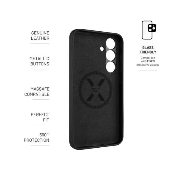 FIXED MagLeather telefontok Samsung Galaxy S25+-hoz, fekete
