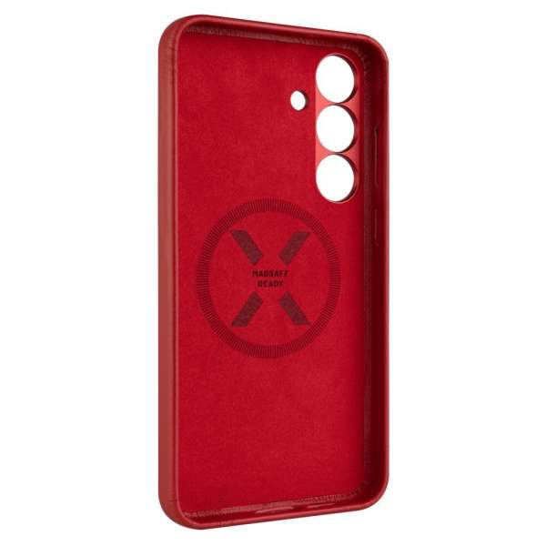 FIXED MagLeather telefontok Samsung Galaxy S25+-hoz, piros