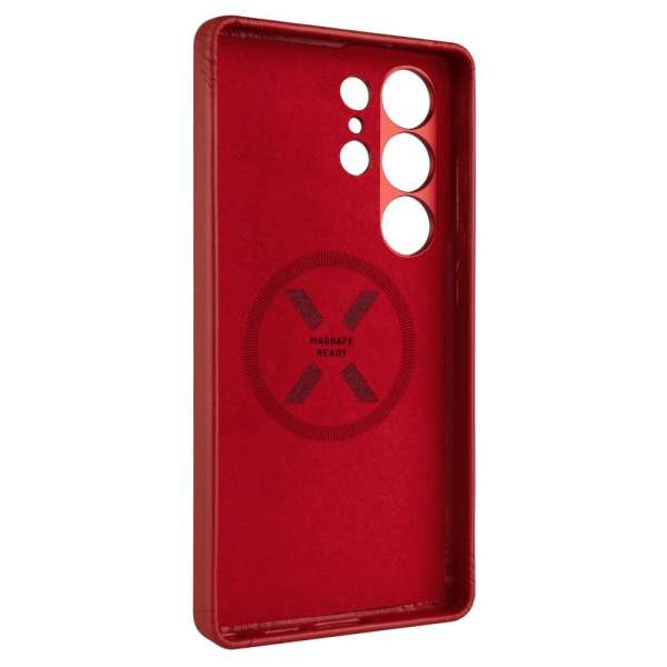 FIXED MagLeather valódi bőr telefontok Samsung Galaxy S25 Ultra készülékhez, piros
