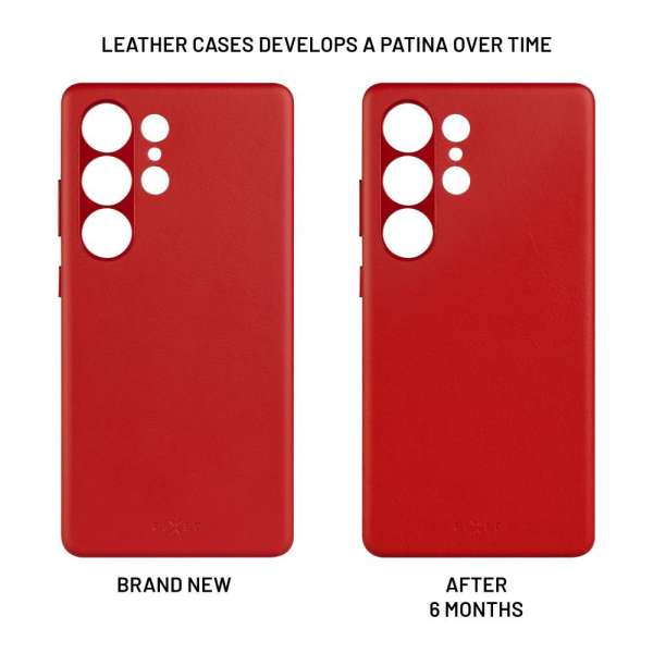 FIXED MagLeather valódi bőr telefontok Samsung Galaxy S25 Ultra készülékhez, piros