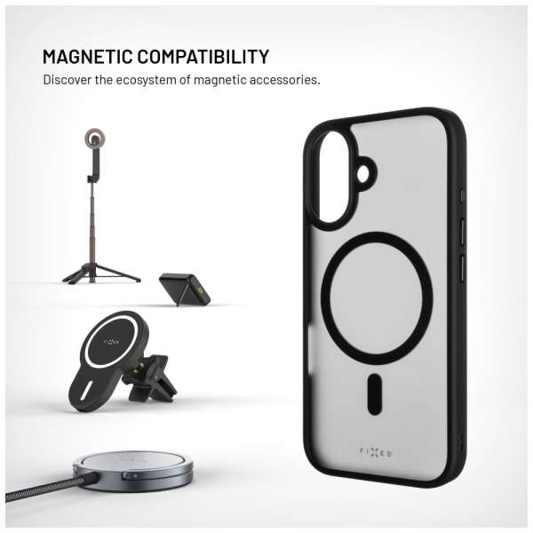 FIXED MagMisty telefontok Apple iPhone 16 készülékhez, fekete