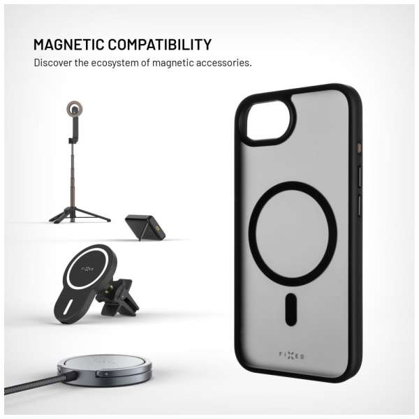 FIXED MagMisty telefontok Apple iPhone 16e készülékhez, fekete