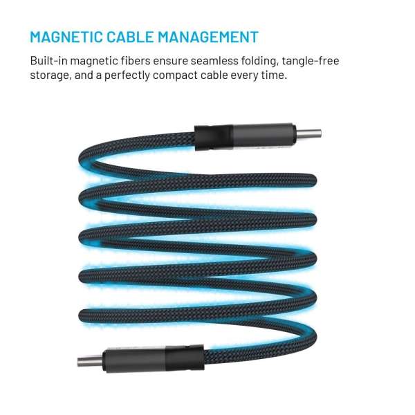 FIXED Magnetic Braided Cable USB-C/USB-C, 1,2m USB2.0 240W Gray