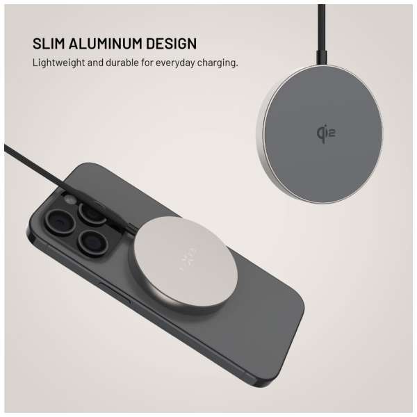 FIXED MagPad Slim Qi2 MagSafe Wireless töltő Titan