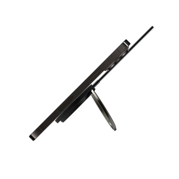FIXED MagPad vezeték nélküli töltő, MagSafe támogatás, beépített fém állvány, fekete