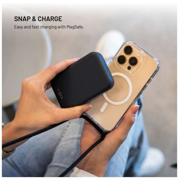 FIXED Nyakbaakasztható MagPure tok Apple iPhone 17 telefonhoz, fekete