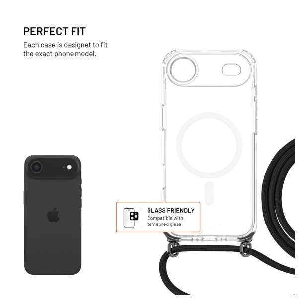 FIXED MagPure Neck tok Apple iPhone Air készülékhez, fekete