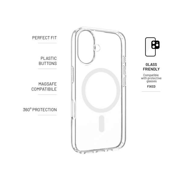 FIXED MagPure védőtok Apple iPhone 16-hoz, átlátszó