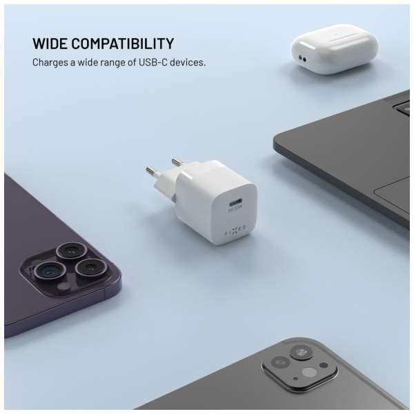 FIXED Mini GaN Charger 30W + USB-C/USB-C Cable White