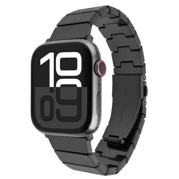 FIXED Műbőr szíj Apple Watch 38/40/41mm okosórához, fekete