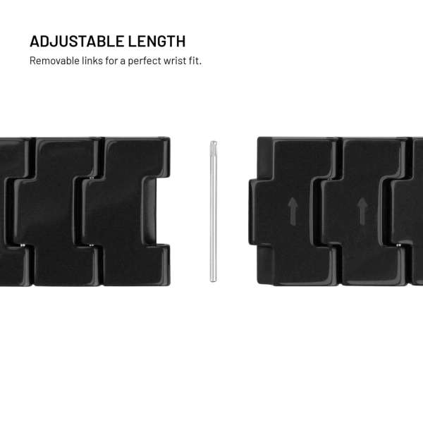 FIXED Műbőr szíj Quick Release 20mm okosórához, fekete