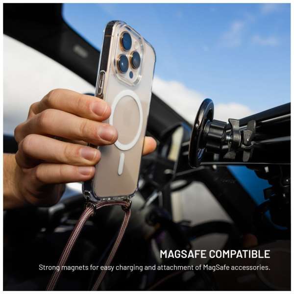 FIXED Nyakbaakasztható MagPure tok Apple iPhone 17 Pro telefonhoz, rózsaszín