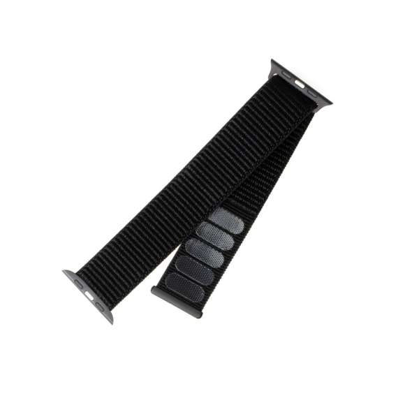 FIXED Nylon Strap for Apple Watch 42/44/45mm, Fekete, Okosóra kiegészítő