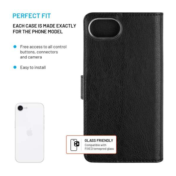 FIXED oldalra nyíló telefontok Apple iPhone 16e, fekete