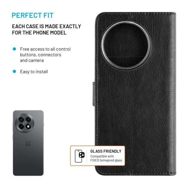 FIXED Opus oldalra nyíló telefontok OnePlus 13R készülékhez, fekete