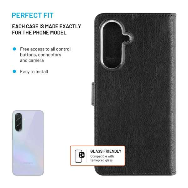 FIXED Opus oldalra nyíló telefontok Samsung Galaxy A37 5G készülékhez, fekete