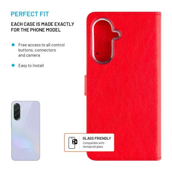 FIXED Opus oldalra nyíló telefontok Samsung Galaxy A37 5G készülékhez, piros