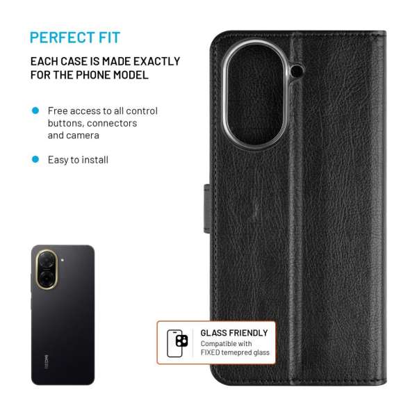 FIXED Opus oldalra nyíló telefontok Xiaomi Redmi A5 készülékhez, fekete
