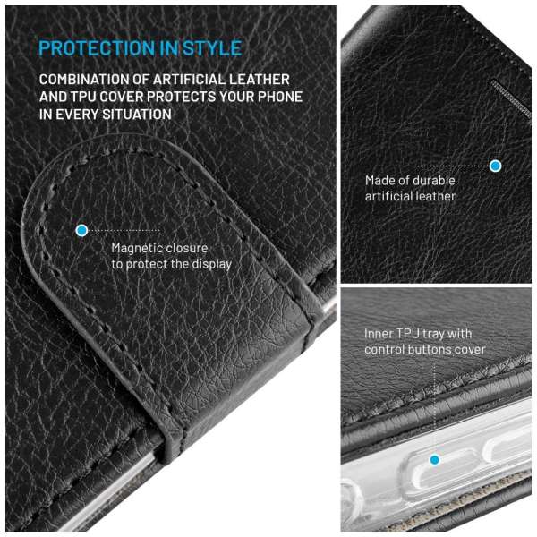 FIXED Opus oldalranyíló telefontok Apple iPhone 17 Pro Max készülékhez, fekete