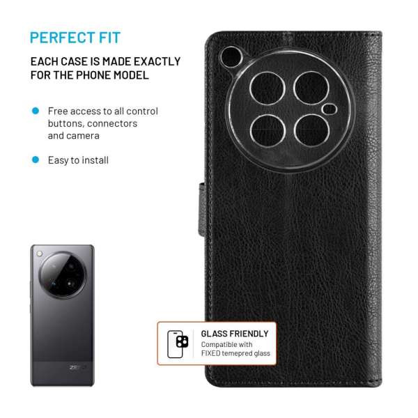 FIXED Opus oldalranyíló telefontok Infinix Zero 40 4G telefonhoz, fekete