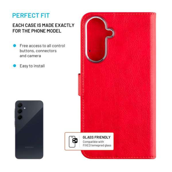 FIXED Opus oldalranyíló telefontok Samsung Galaxy A36 5G telefonhoz, piros