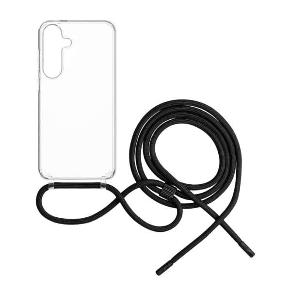FIXED Pure Neck nyakba akasztahtó TPU gél tok Samsung Galaxy S25+ fekete