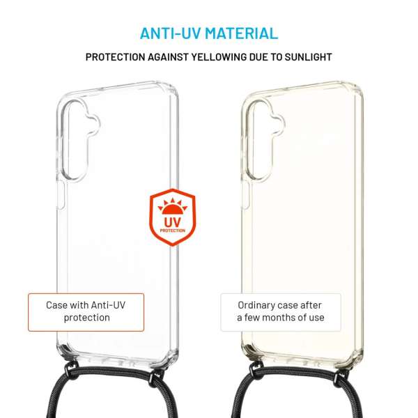 FIXED Pure Neck nyakbaakasztós telefontok Samsung Galaxy A16 4G/5G készülékhez, fekete
