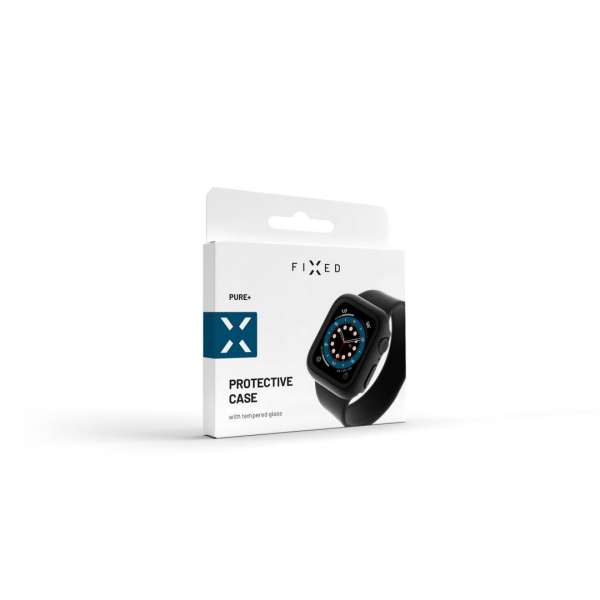 FIXED Üvegfólia Apple Watch 44mm-es okosórához Fekete