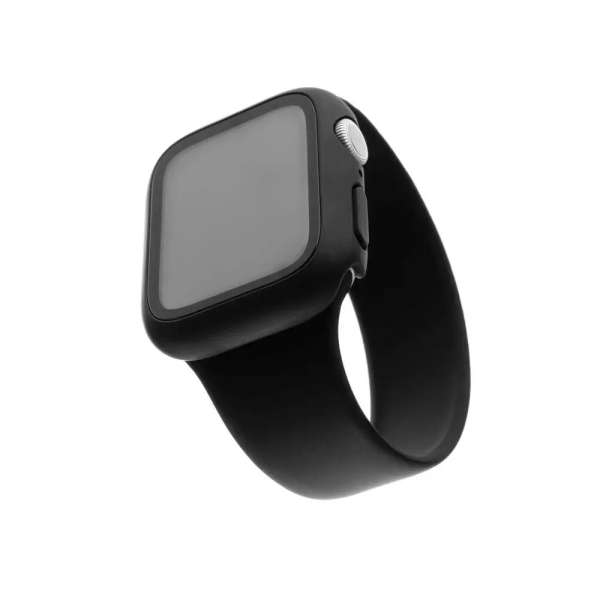 FIXED Pure+ edzett üveglap ház az Apple Watch 7 45mm-es okosóra szériájához, fekete
