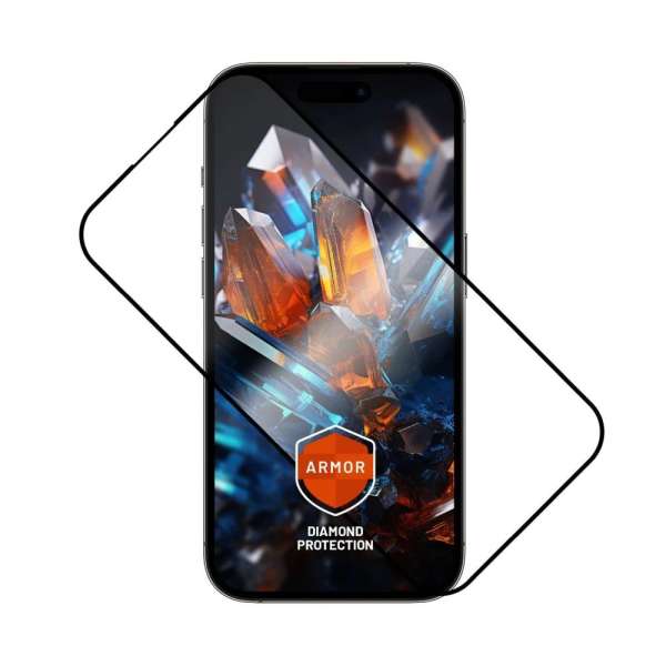 FIXED Rendkívül tartós edzett üveg por elleni aplikátorral Apple iPhone 14 Pro készülékhez, fekete