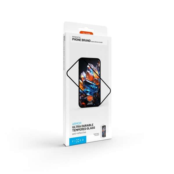 FIXED Rendkívül tartós edzett üveg por elleni aplikátorral Apple iPhone16 Pro készülékhez, fekete