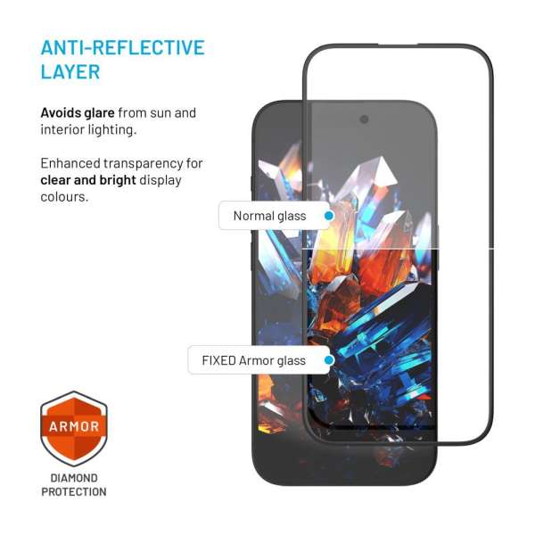 FIXED Rendkívül tartós edzett üveg Samsung Galaxy S26 készülékhez, fekete