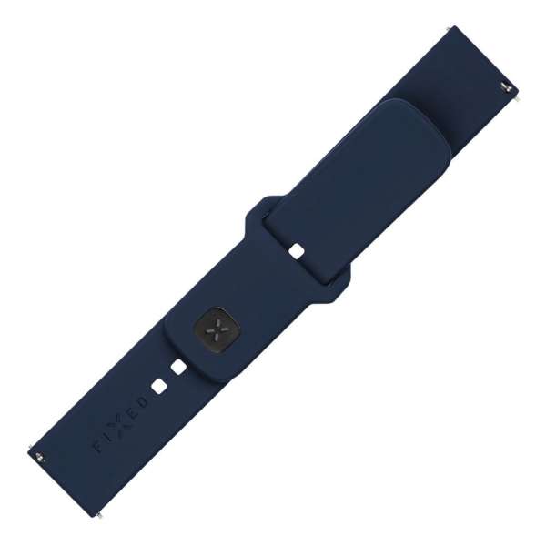 FIXED univerzális szilikon óraszíj készlet, gyors kioldás, 20mm-es okosórákhoz, kék, FIXSST2-20MM-BL