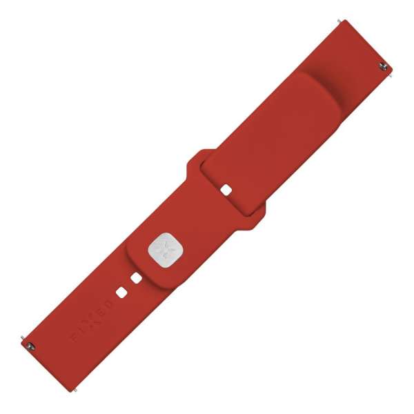 FIXED univerzális szilikon óraszíj készlet, gyors kioldás, 20mm-es okosórákhoz,, piros, FIXSST2-20MM-RD