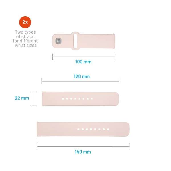 FIXED Sporty szilikon szíj gyors kioldóval 22mm for Smartwatch, pink