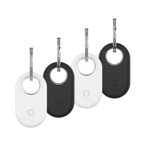 FIXED Silky szilikon tok Samsung SmartTag2-höz, 2x fekete + 2x fehér